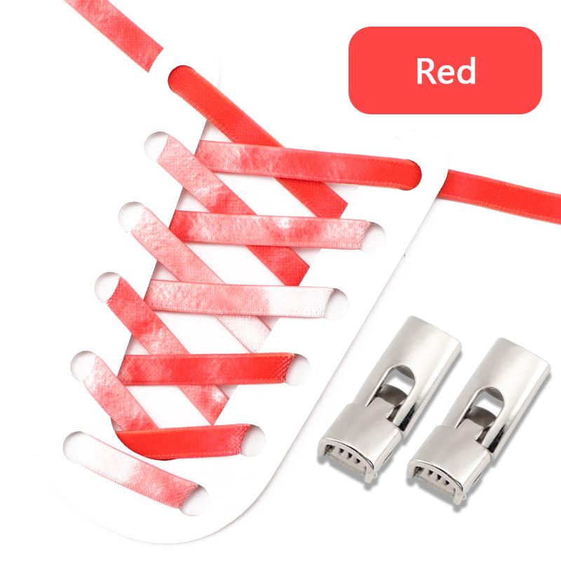 Rainbow Elastic Sneaker Laces Cross Buckle No Tie Shoelaces Adults Kids 8MM Wide Flats Rubber Running Shoelace Shoe Accessories