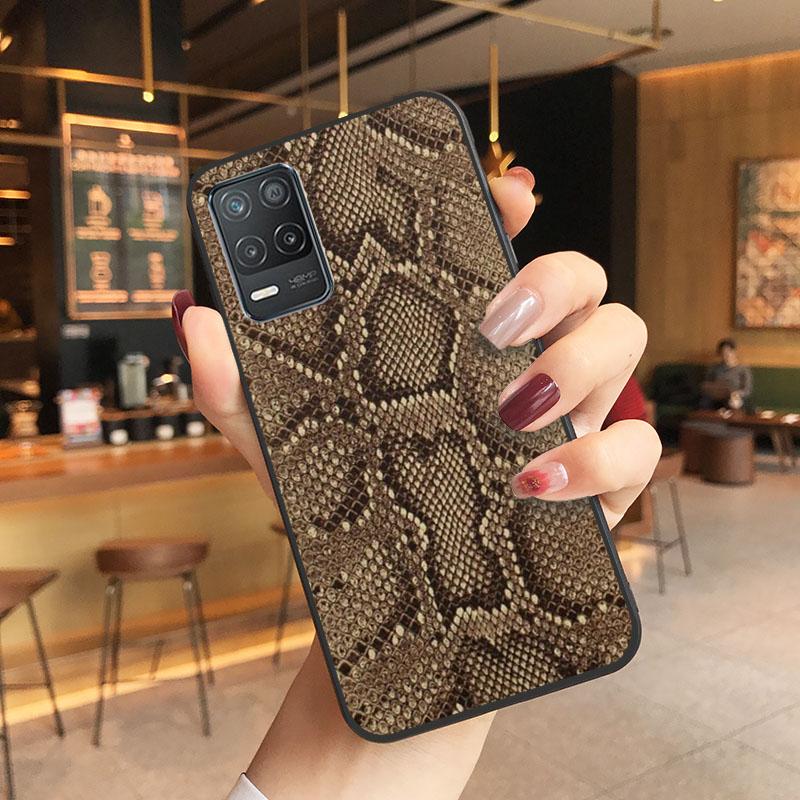 Etui na telefon ze skóry węża do OPPO Realme 8 7 6 6i C3 C21 C21Y C11 X3 SuperZoom A94 A74 A91 A53S A54