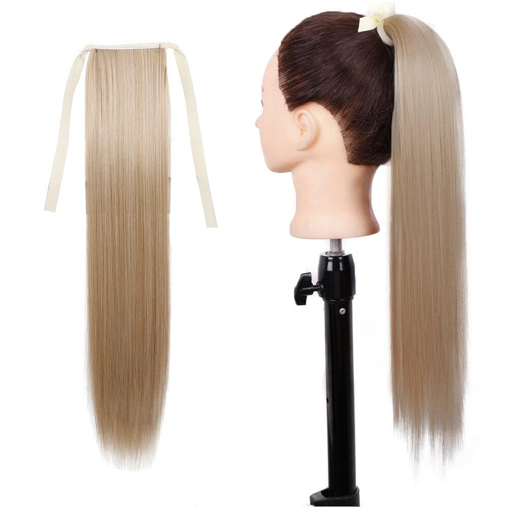 

Женские длинные прямые волосы MISSQUEEN на заколке для наращивания «конский хвост», черные, блонд, синтетическое термостойкое волокно 55cm-100g&China