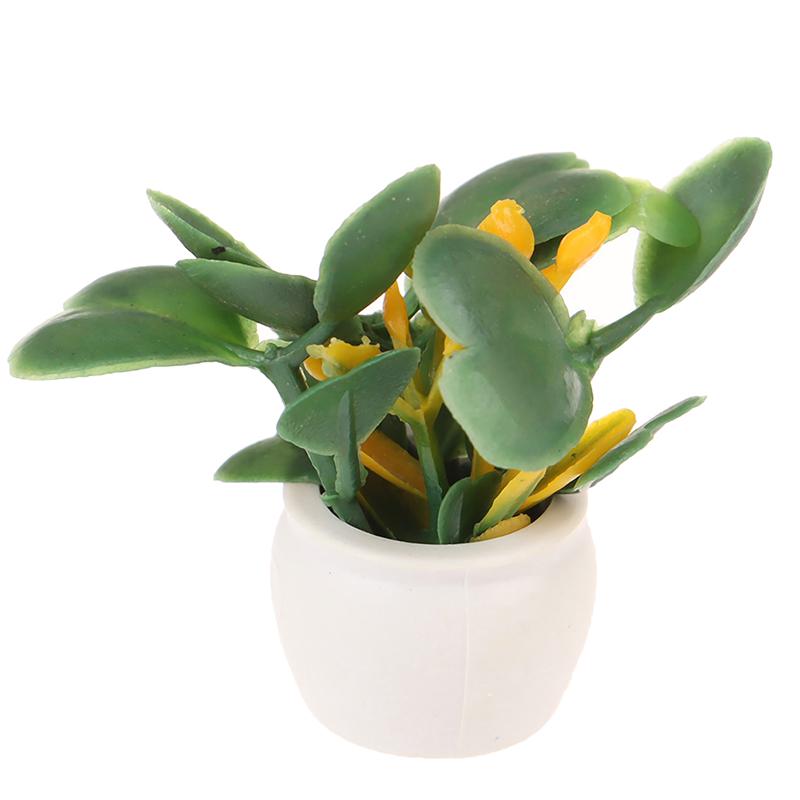 1:12 Dollhouse Miniature Green Plant In Pot Furniture Home Decor Accessories
