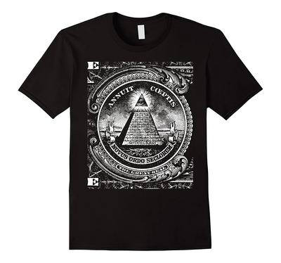 Dollar All Seeing Eye Illuminati Freemasons Pyramid T-Shirt 100% Cotton O-Neck Short Sleeve Casual Mens T-shirt Size S-3XL