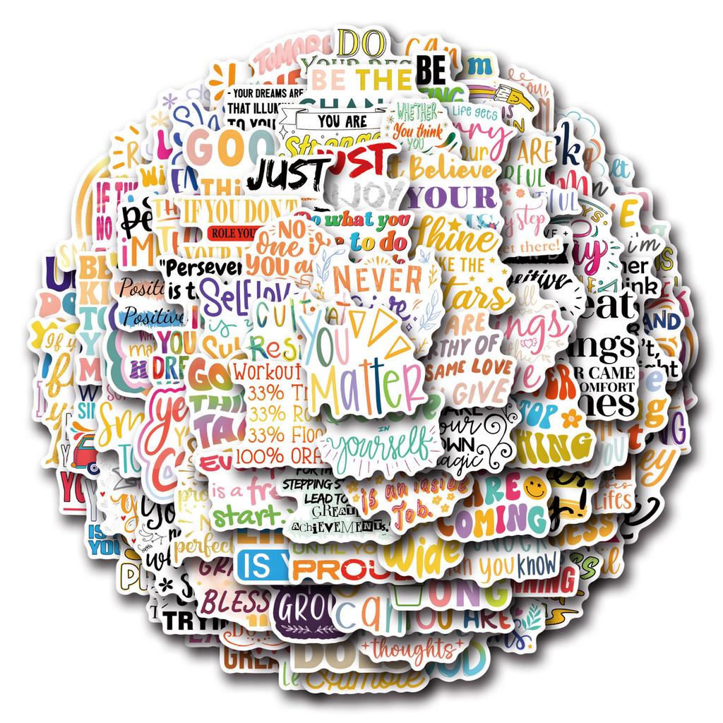 100 New Inspirational Writing Graffiti Stickers Suitcase Mobile Phone Stickers