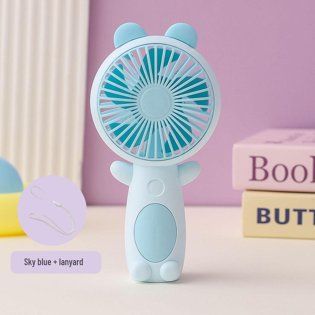 2026 Rechargeable Cartoon Handheld USB Fan: Powerful Mini Portable Desktop Electric Fan