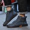 Men's Ankle Boots Luxury Handmade Leather Boots Fashion Casual High-Top Boots High Quality Men Sneakers Big Size48 Botas Hombre