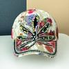 Letter Diamond Baseball Cap Dot Diamond Bead Lace Cap Flower Shade Sun Hat Children
