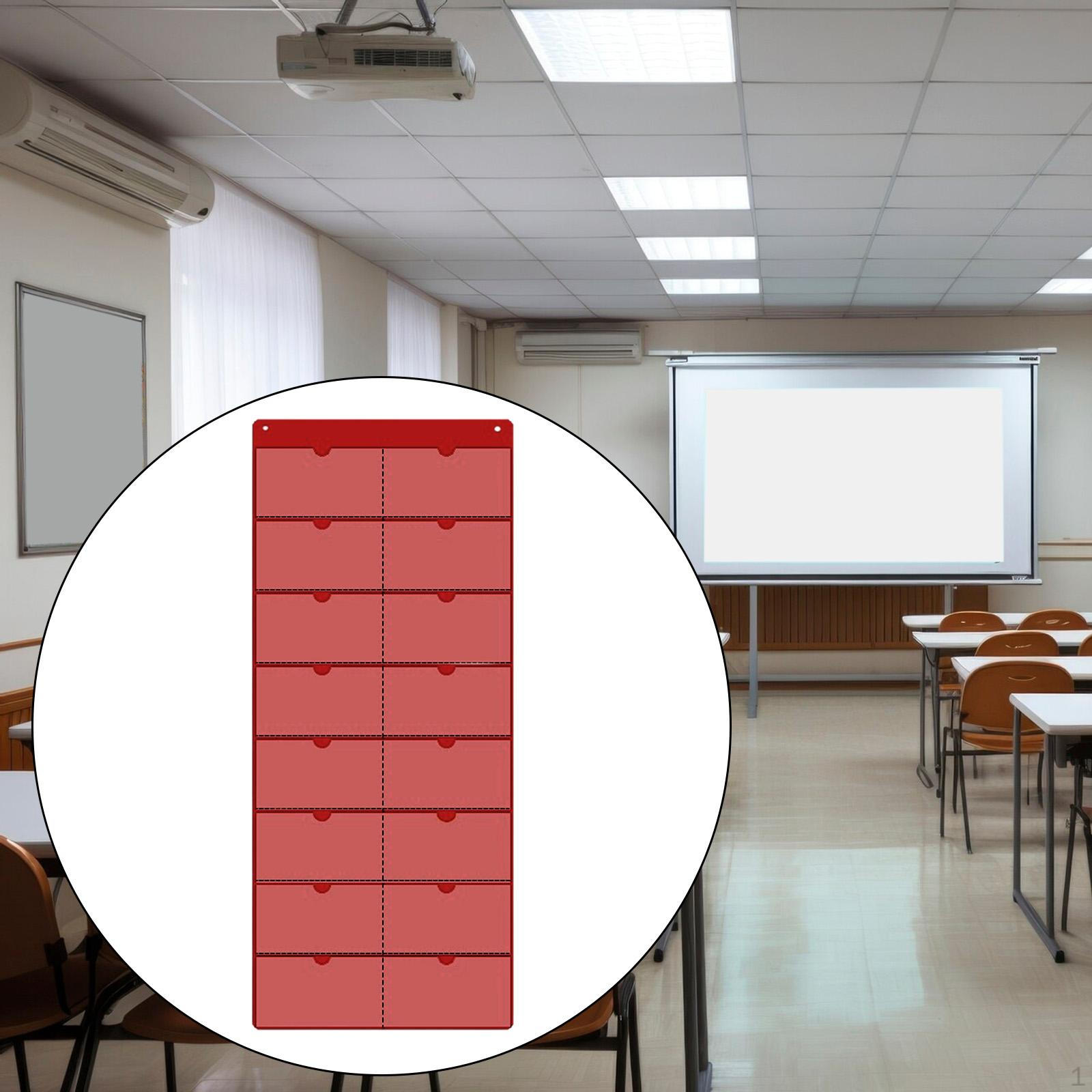 

Пустая ежемесячная карманная карточка-календарь, Экономия места, Настенный органайзер для классных комнат, Домашнего обучения, красный