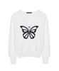 Nigaennikol Butterfly V Neck Jacquard Knit_Ivory