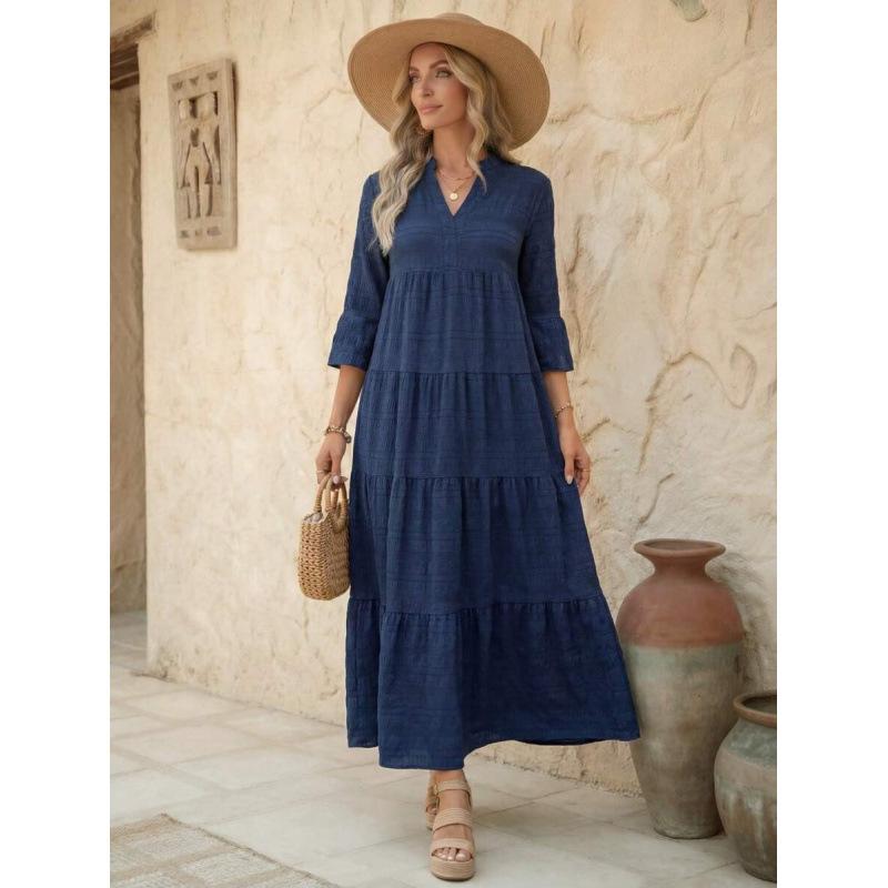 European and American fashion slim-fitting long dress women's 2026 summer new casual vacation skirt