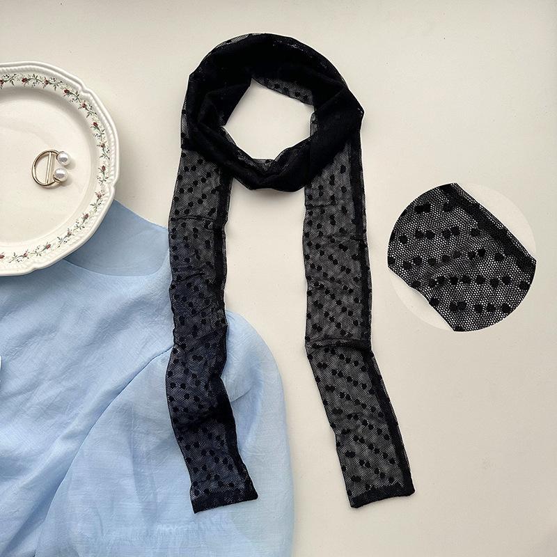 Long lace premium sense versatile double-layer elastic super long decorative scarf multi-functional strap headband waist