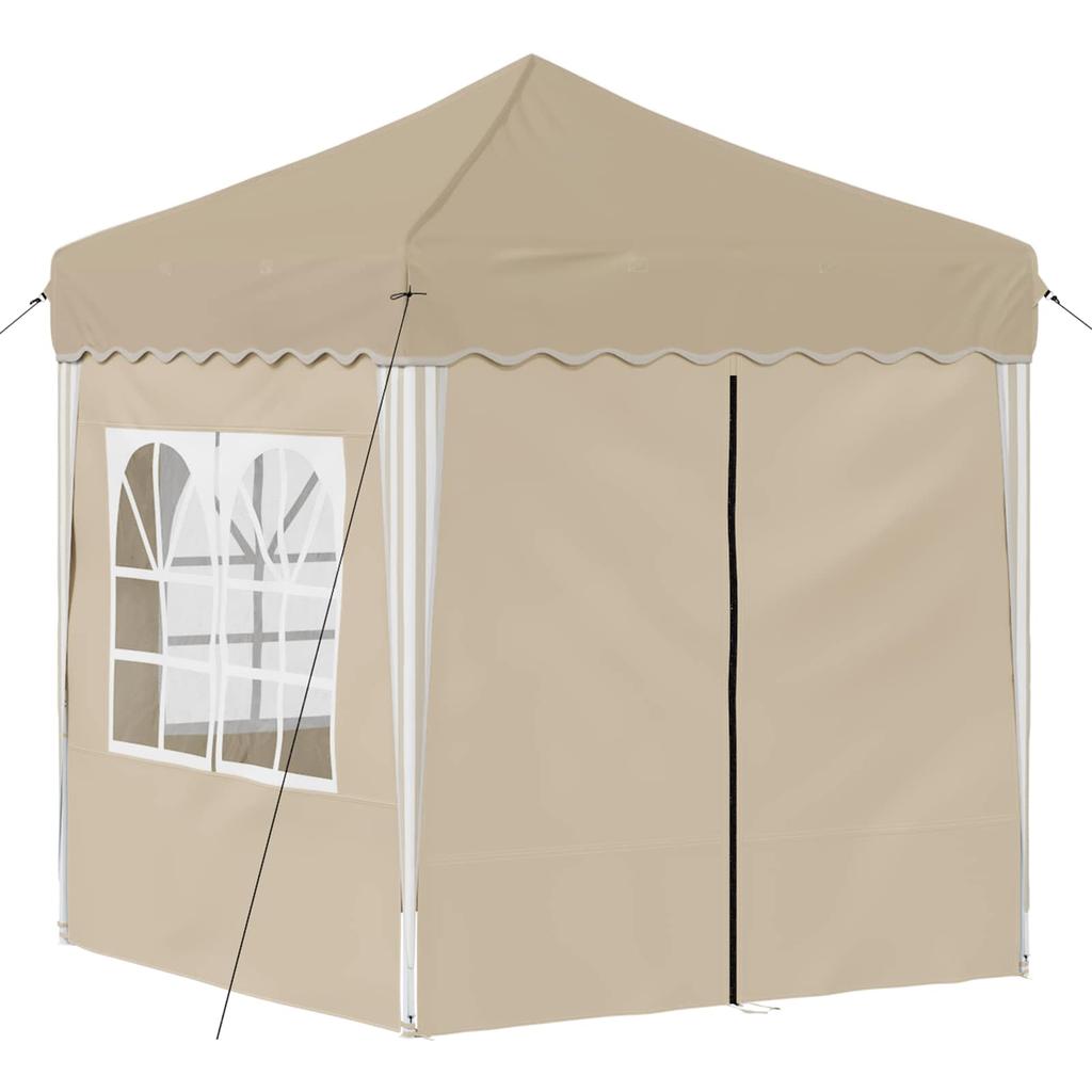 Pop Up Party Tent 195 X 195 X 245 Cm Cream Oxford Fabric