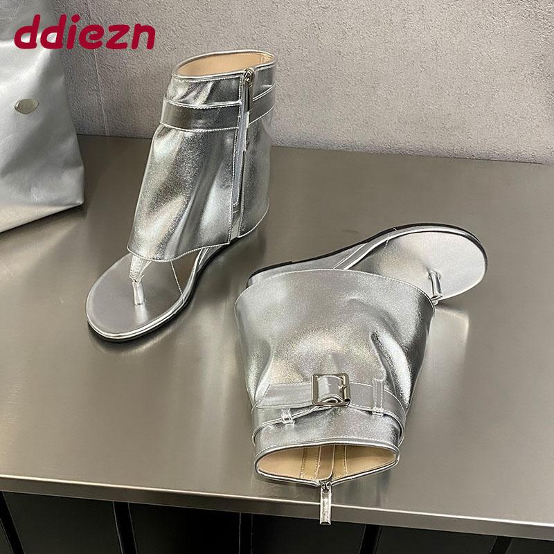 Mode Mode Zehenfreie Schuhe Damen Sandalen Stiefeletten für Damen Zehensandalen Damen Moderne Stiefel mit Schuhen zur Höhenvergrößerung