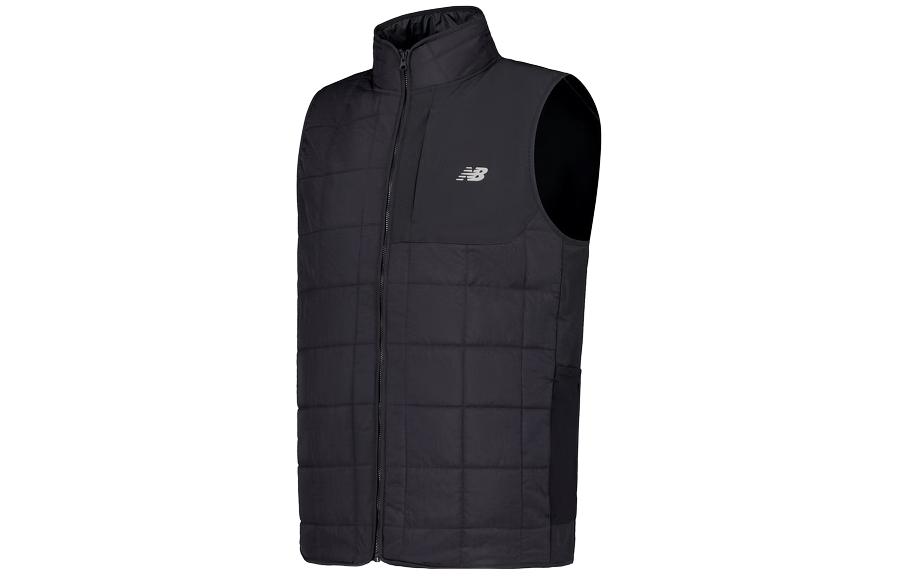 New Balance Vests Men s Black Stand Collar Moderate Knitted Fabric MV41283-BK M
