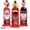 1/3pcs Festive Christmas Wine Bottle Gift Bags with Drawstring Closure - Reusable Tote Bags Featuring Santa, Snowman Designs