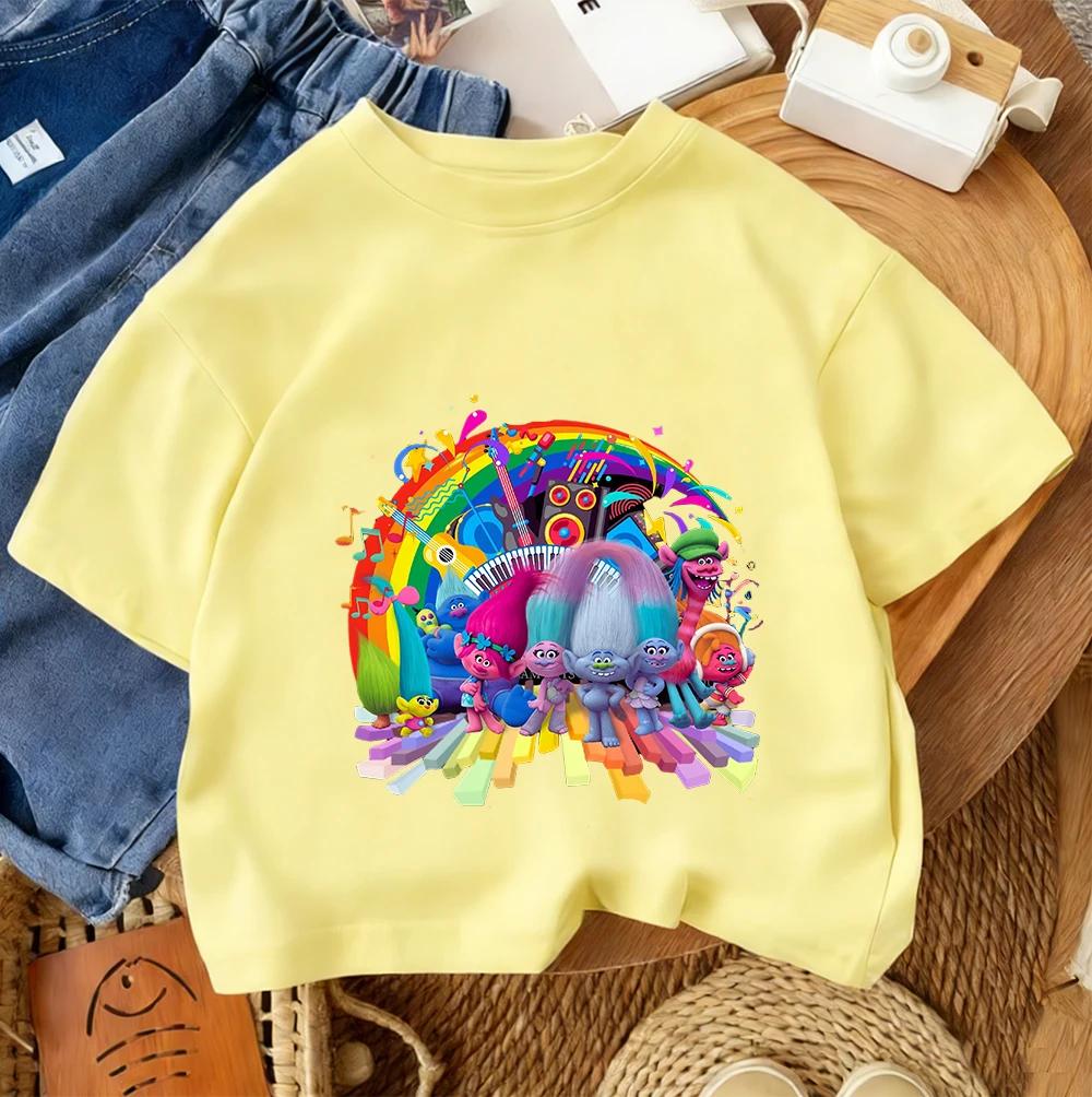 Fashion Children T Shirt Trolls Cute Kawaii Design Boys Girls Summer Street Style Crew Neck