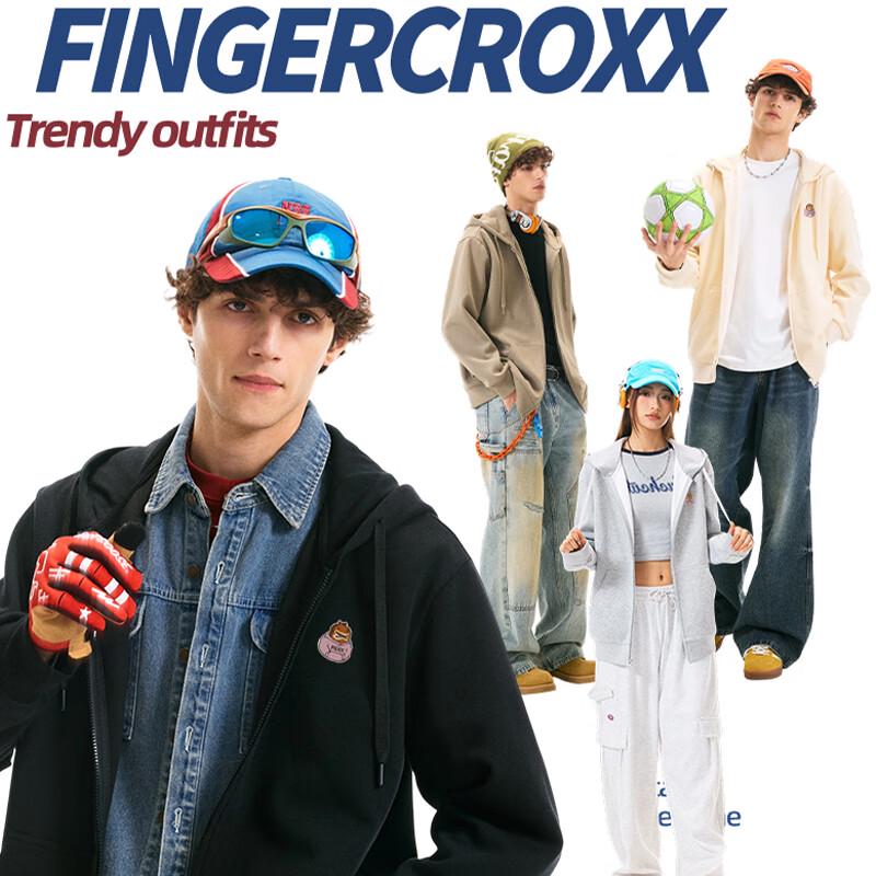 Fingercroxx Herren Locker Geschnittene Kapuzen-Strickjacke