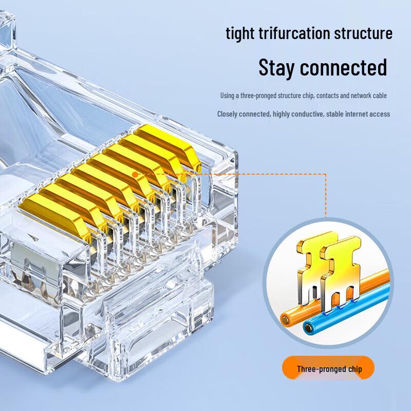 BIAZE Cat6 RJ45 Gigabit Network Crystal Head Connectors