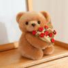 With Floral Blanket Rose Bear Plush Toy Romantic Holding Flowers Bear Doll  Birthday Gift