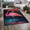 Tappeto Tappetino Decorazione per Casa Soggiorno Camera da Letto Divano Zerbino, Tappeto per Area Bambini Tappetino Antiscivolo con Uccello Flamingo Rosa Cartoon Foresta Pluviale