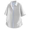 [FUZHIHUA] Men's Summer Shirt, Short Sleeve, Stylish, Casual, Loose Fit, Plain