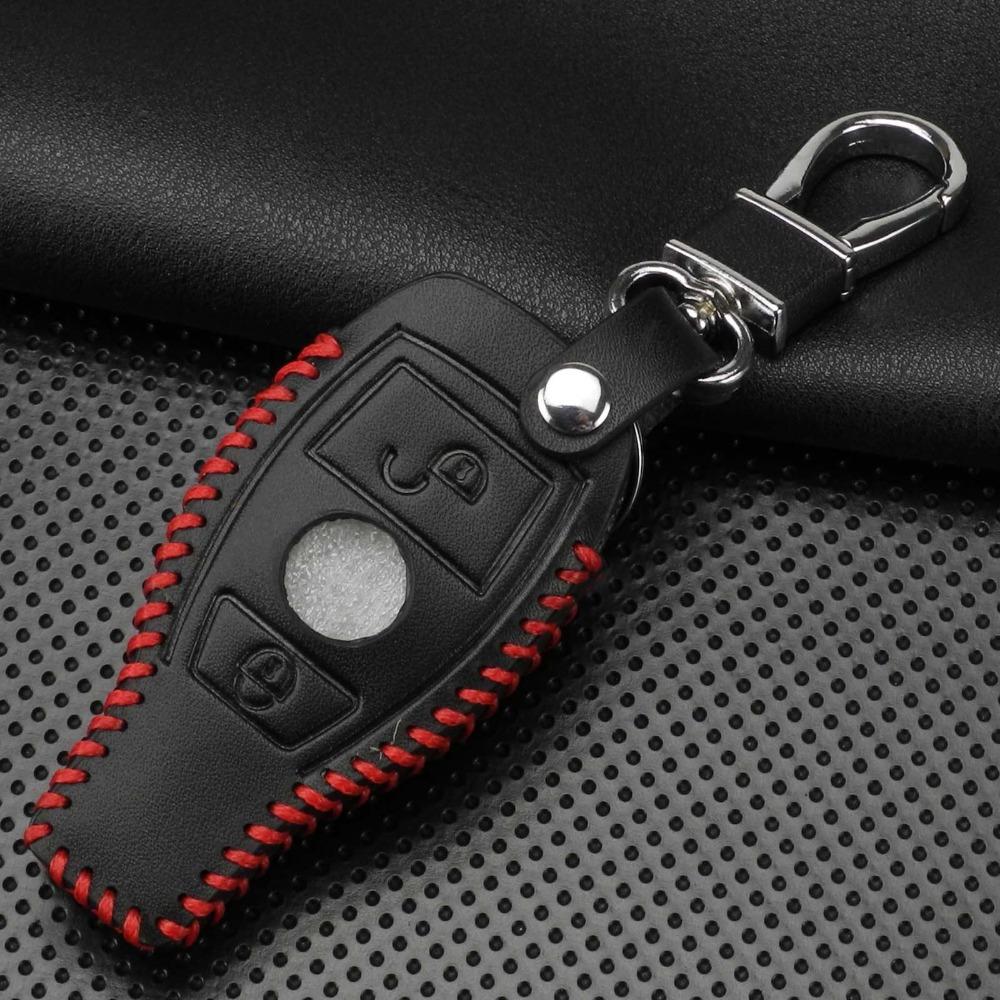 jingyuqin Fashion leather cover car key case Fit for mercedes benz Cla A180 A200 A260 A AMG Classe 2 buttons keychain keyring