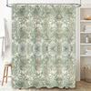 Luxurious Floral Bath Shower Curtain with Greenery Decoration for Bathroom Decorations Pink Yellow