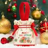 Christmas Canvas Drawstring Bag Christmas Candy Gift Packaging Bag Cartoon Handbag For Apple Diy  Year Xmas Home Party Supply