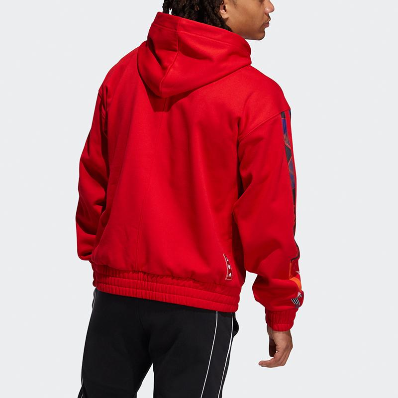 adidas Red Men's Harden Basketball Series Hooded Sweatshirt H37613