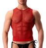 Stefano Red Mesh Tank Top - Barcode Berlin - Tank Top