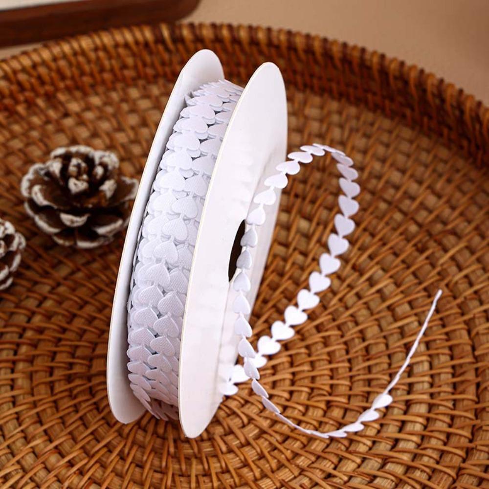 

DIY 20Yards/Roll Woven Peach Heart Ribbon Made of Polyester 8mm Gift Wrapping Ribbon Multi-purpose Bows Ribbon Crafts Accessory белый