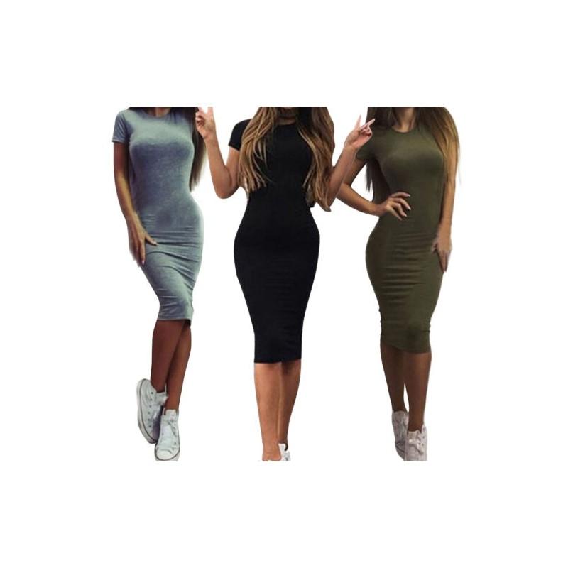 Elegant Womens Short Sleeve Bodycon Pencil Dress For Summer Casual Plus Sizes