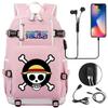 Anime Skull Print Large Capacity Backpack for Teens Students Casual Travel Daypack Lightweight Waterproof
