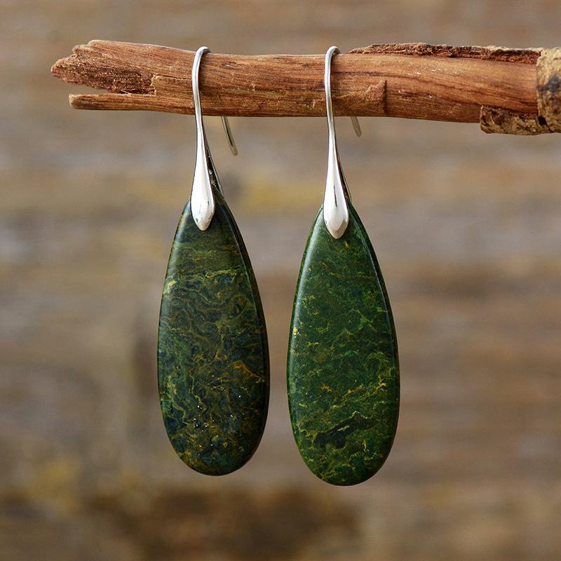 Ethnic Style Natural Stone Water Drop Earrings Earrings Light Luxury Jewelry Earrings