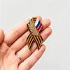 Russian Victory Day St. George's Flag Lapel Pin with Wheat Ear Brooch