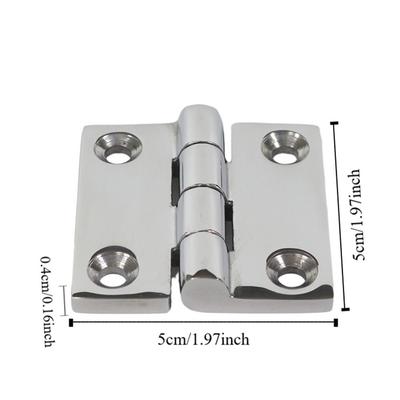 38/40/50mm Stainless Steel Butt Hinge Solid Cast Mirror Polish Square Casting Hinge Durable with 4 Holes Boat Hinges