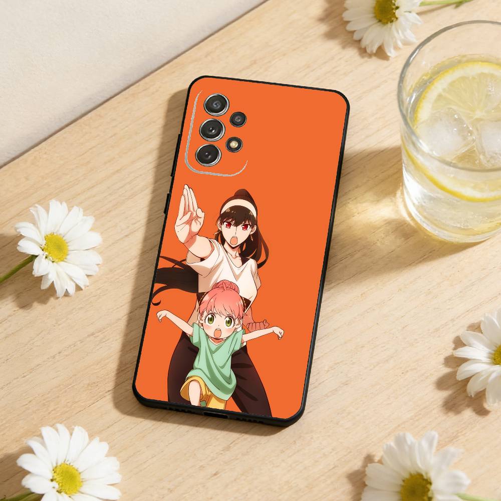 C-Cute Anya Chibi Style Phone Case For Samsung S26,S25,S24,S21,S22,S23,S30,Ultra,S20,Plus,Soft Black Shell