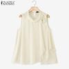 ZANZEA Women Loose Round Neck Casual Sleeveless Blouse