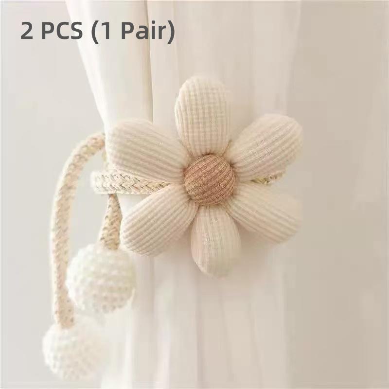 

2 PCS Pearl Flower Buckle Curtain Buckle Clip Fashion clasp Flower Shape Window Curtain Buckles Curtain Tieback Home Decoration