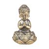 Vintage mosazný knížecí stolní ozdoba bronzová socha Buddha Šákjamuni přenosný kapesní Buddha starožitný policista