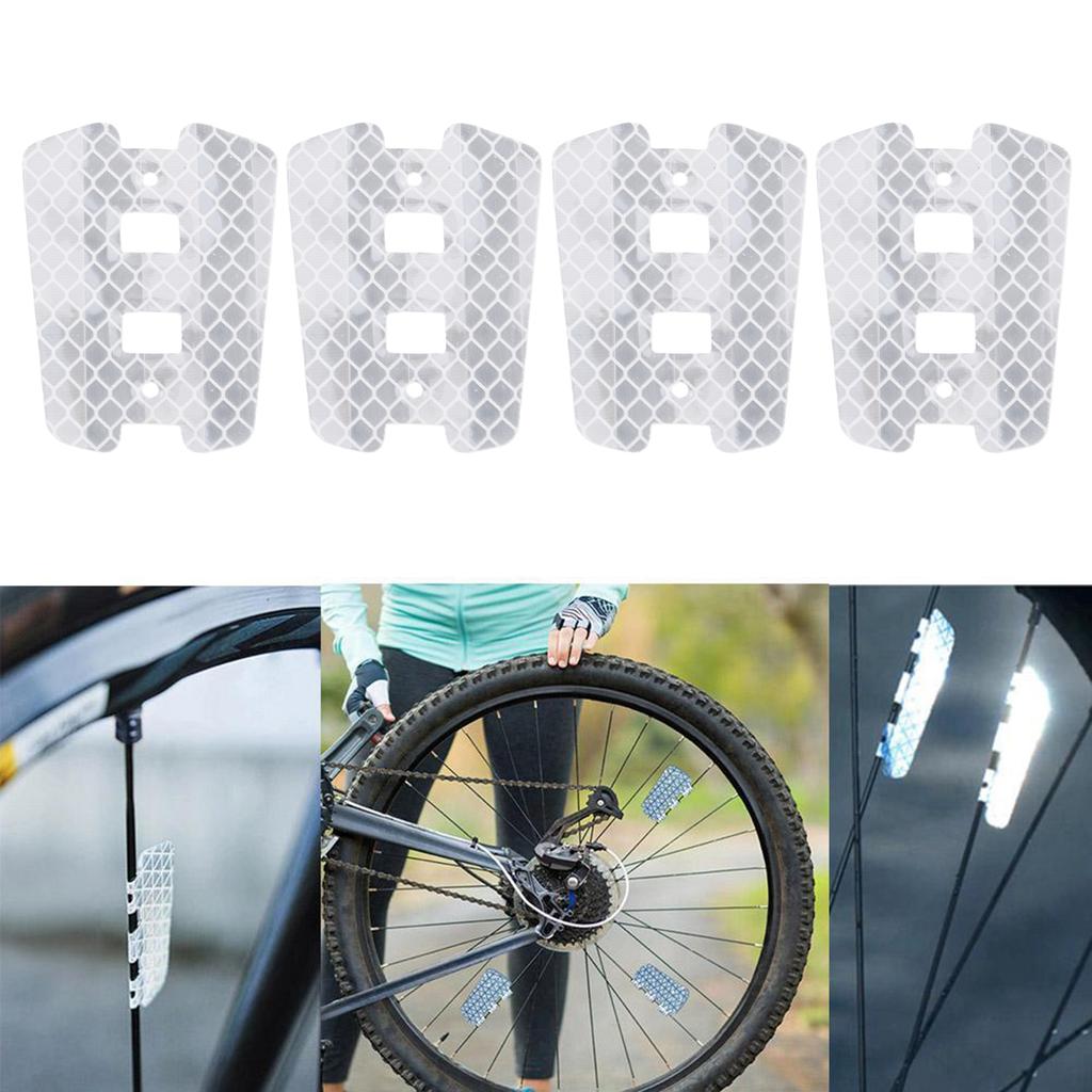 4Pcs Bicycles Wheel Reflectors Spokes Warning Reflectors, Bikes Wheel Rims Spokes Reflective Sheets for Folding Bicycles