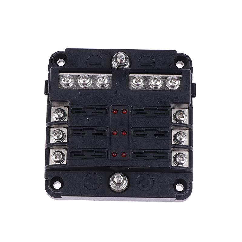 6/12 Way Blade Fuse 12-24V Car Boat Fuse Box Holder With Plastic Cover For Power Panel Board Camper Fuse1/2Pcs