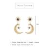 New Fashion Sun Star Moon Drop Earrings Women Purple Cubic Zircon Dance Bohemia Handmade Crystal Moon Star Drop Dangle Earring