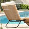 Poly Rattan Sun Lounger S-Shaped Garden Lounger with Cushion Breathable Seat Surface Steel Frame