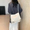Casual Tassel Design Pu Shoulder Bags for Women Vintage Solid Color Ladies Crossbody Tote Bag Large Capacity Female Handbags