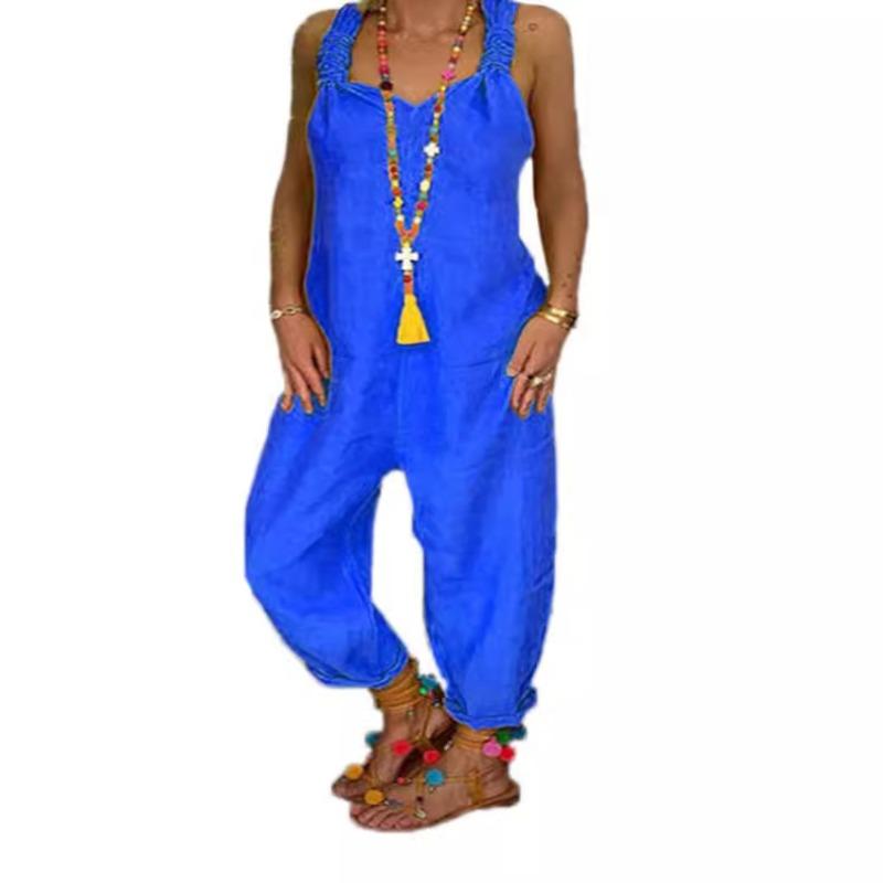 

Women s Loose Casual Strappy Jumpsuit 5XL