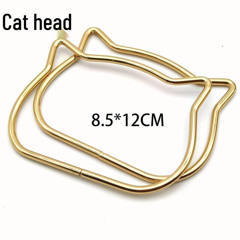 Asas metálicas semicirculares para bolsos tejidos - Diseño de cabeza de oso y gato