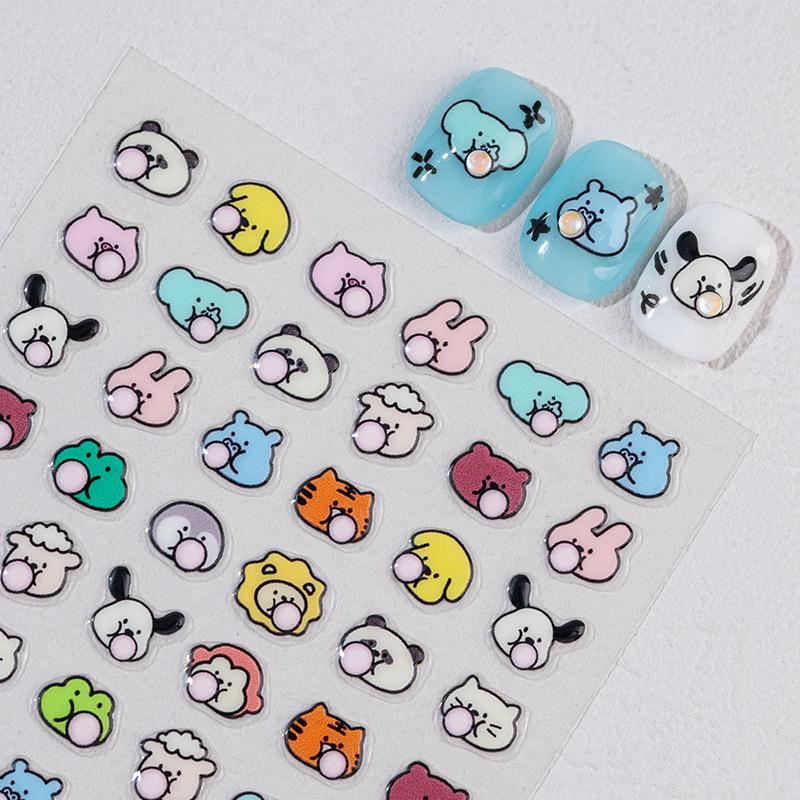 SKY Kids Animal Paradise Bubble Blowing Jelly Nail Art Stickers - DIY Fun Patterns Decoration