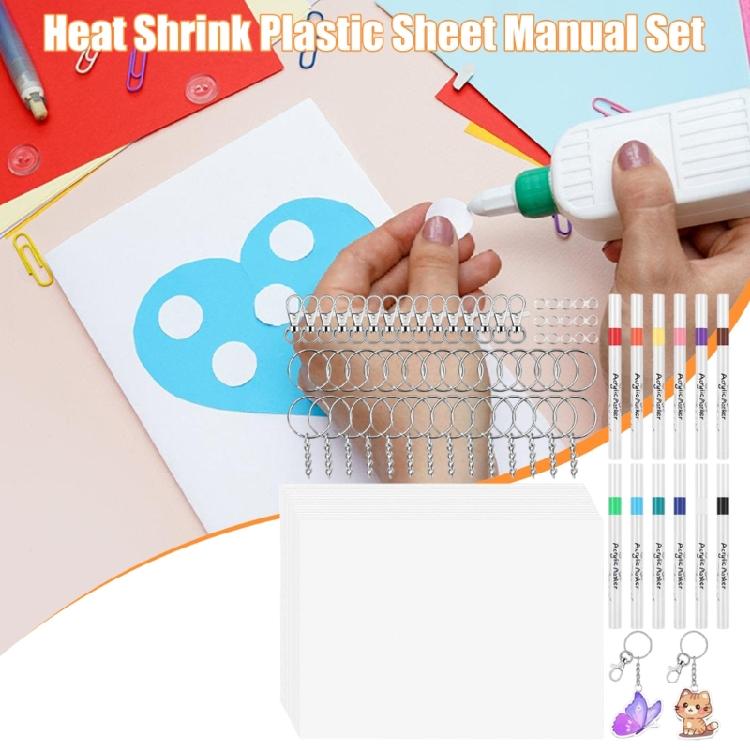 87Pcs BOPS Heat Shrinkable Plastic Sheets for Creative Keychain Making Colorful Craft Supplies