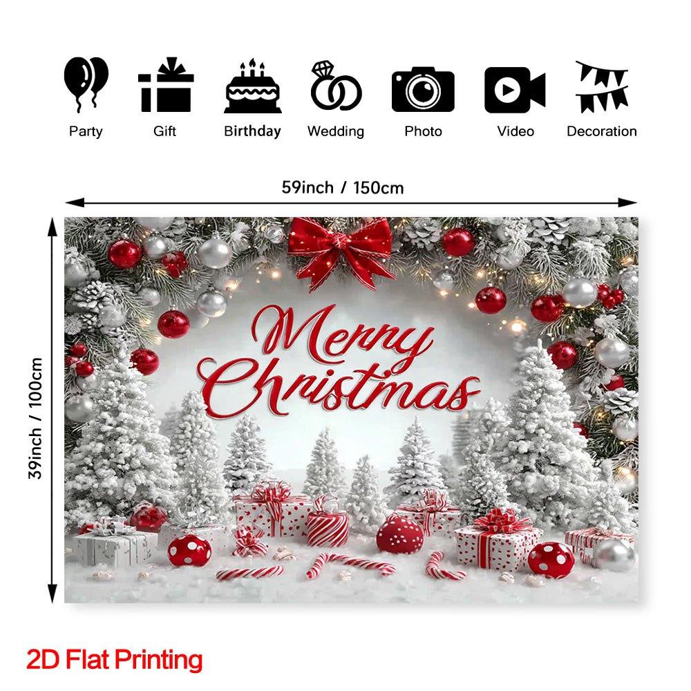 One 2D flat-printed Christmas holiday scene snow landscape decoration photography background.zyc
