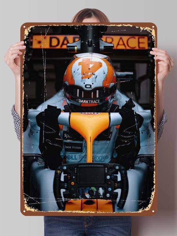 Lando Norris Racer Posters F1 Racing Metal Signs Gaming Room Decoration Custom Tin Plates for Wall Art Decoration Retro Decor