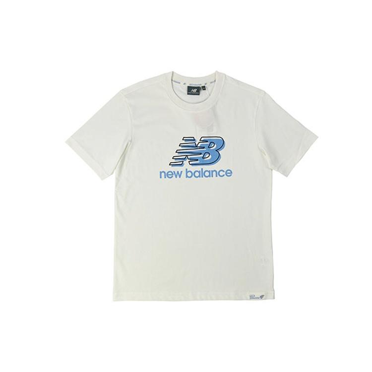 New Balance Essentials Logo Printed T-Shirt Asia Sizing  White Blue  Men s NEA2V061-AS M